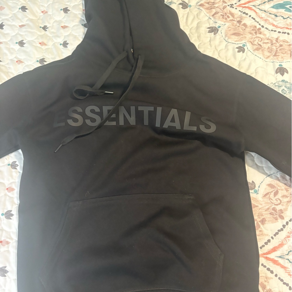 Essentials Hoodie Size Small (fits more like extra small) in Black